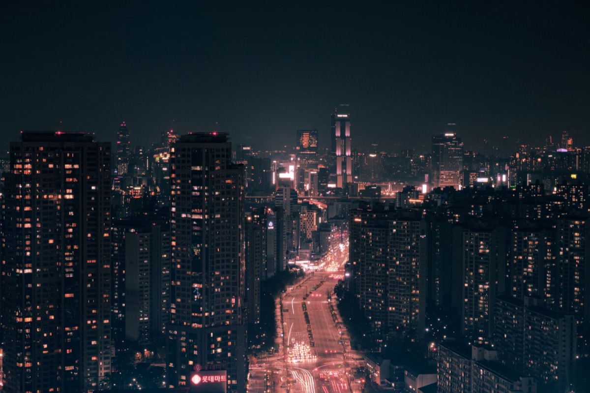 Skyline von Seoul bei Nacht