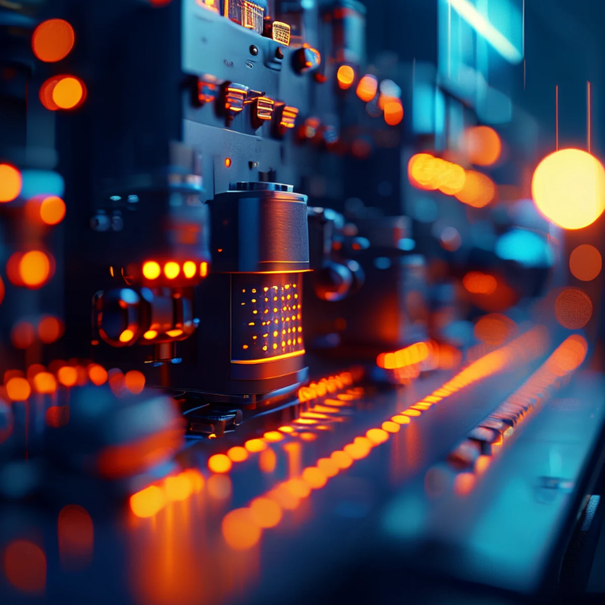 Close-up of professional cinematic visual effects technology