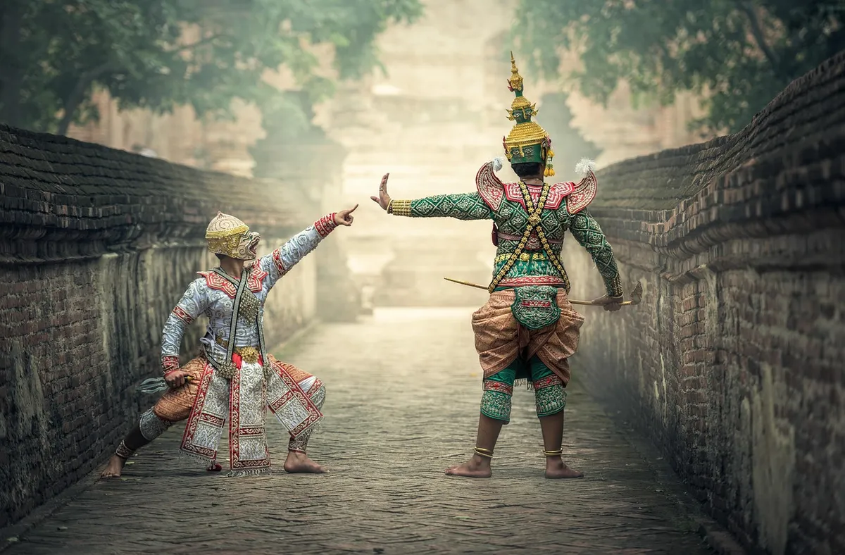 actor, bangkok, asia, arts, ancient, cambodia, clothing, culture, dancer, theater, show, drama, entertainment, hanuman, khon kaen, mask, costumes, people, ramak